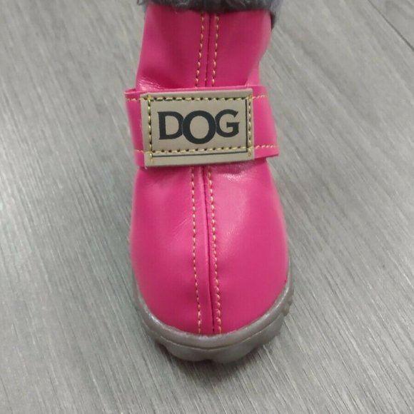 Other - PIHAPPY Anti Slip Dog Boots Hot Pink L Fur Lined